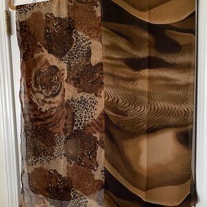 Leopard Print Brown Scarf